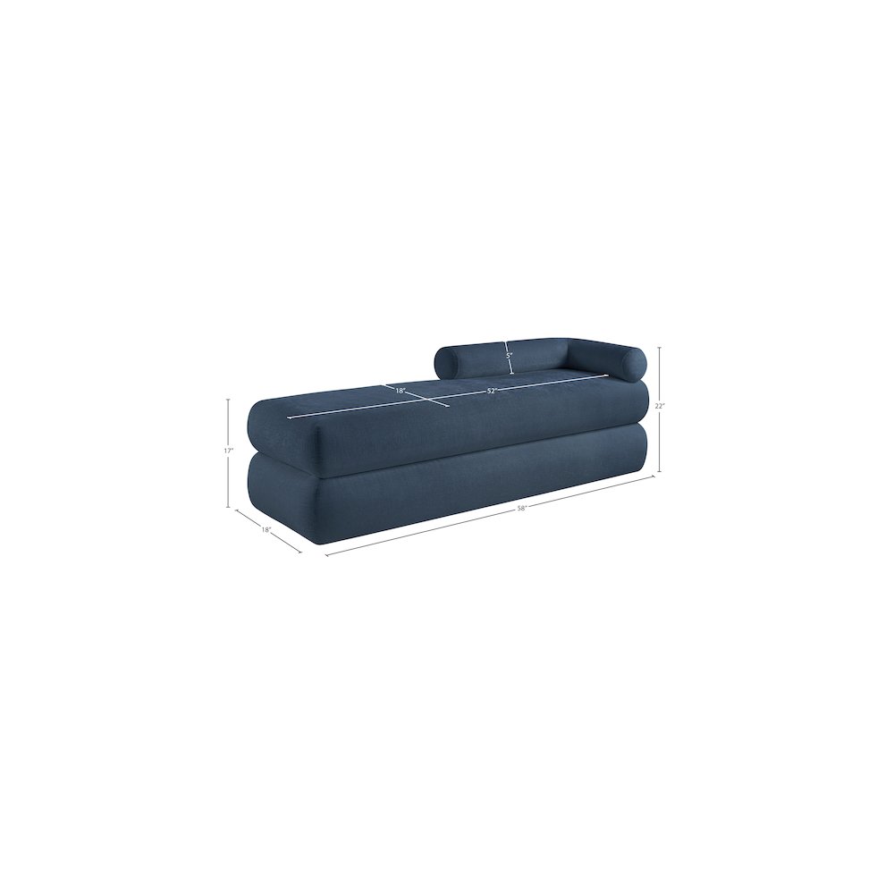 Kennedy Light Blue Chenille Fabric Bench. Picture 13