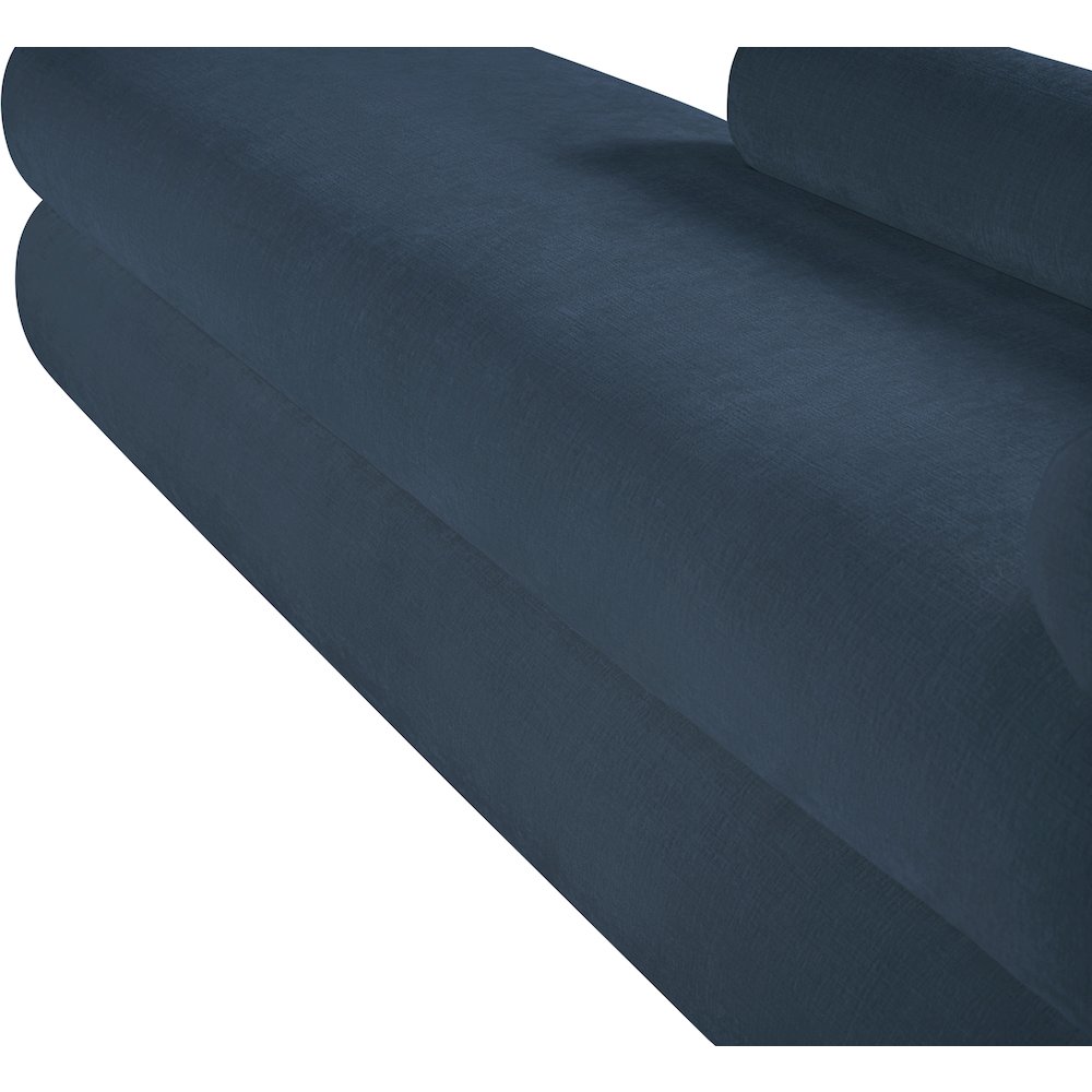 Kennedy Light Blue Chenille Fabric Bench. Picture 11