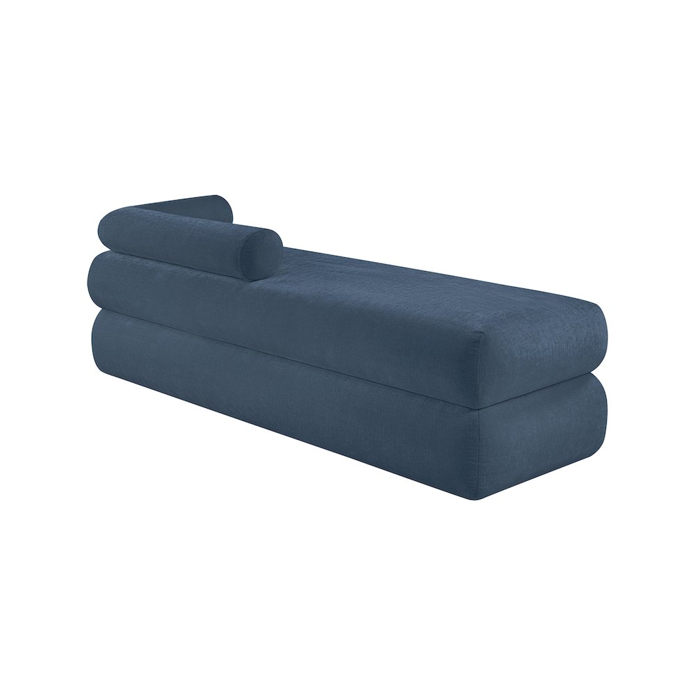 Kennedy Light Blue Chenille Fabric Bench. Picture 7