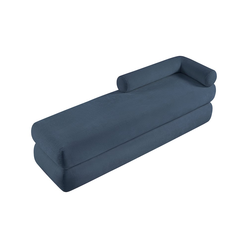 Kennedy Light Blue Chenille Fabric Bench. Picture 8