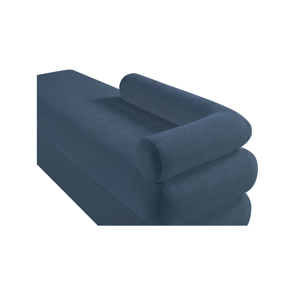 Kennedy Light Blue Chenille Fabric Bench. Picture 9
