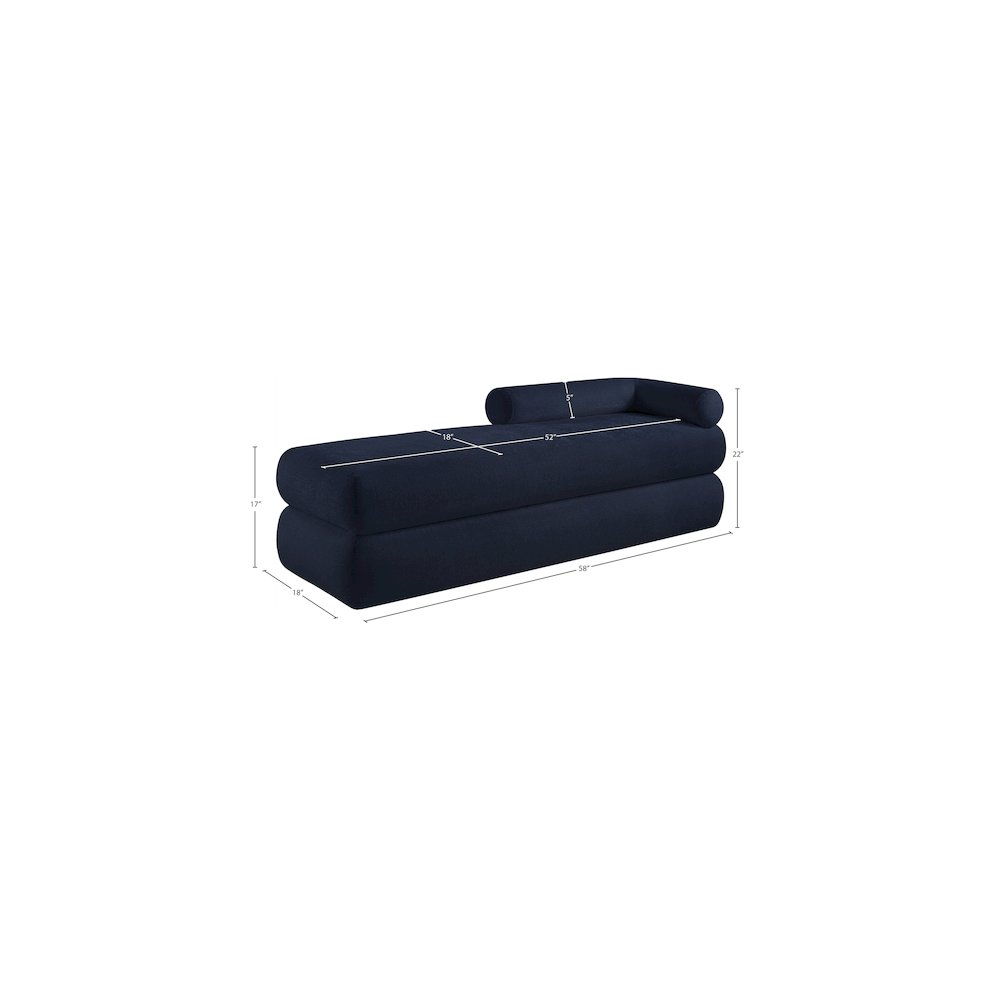 Kennedy Navy Chenille Fabric Bench. Picture 13