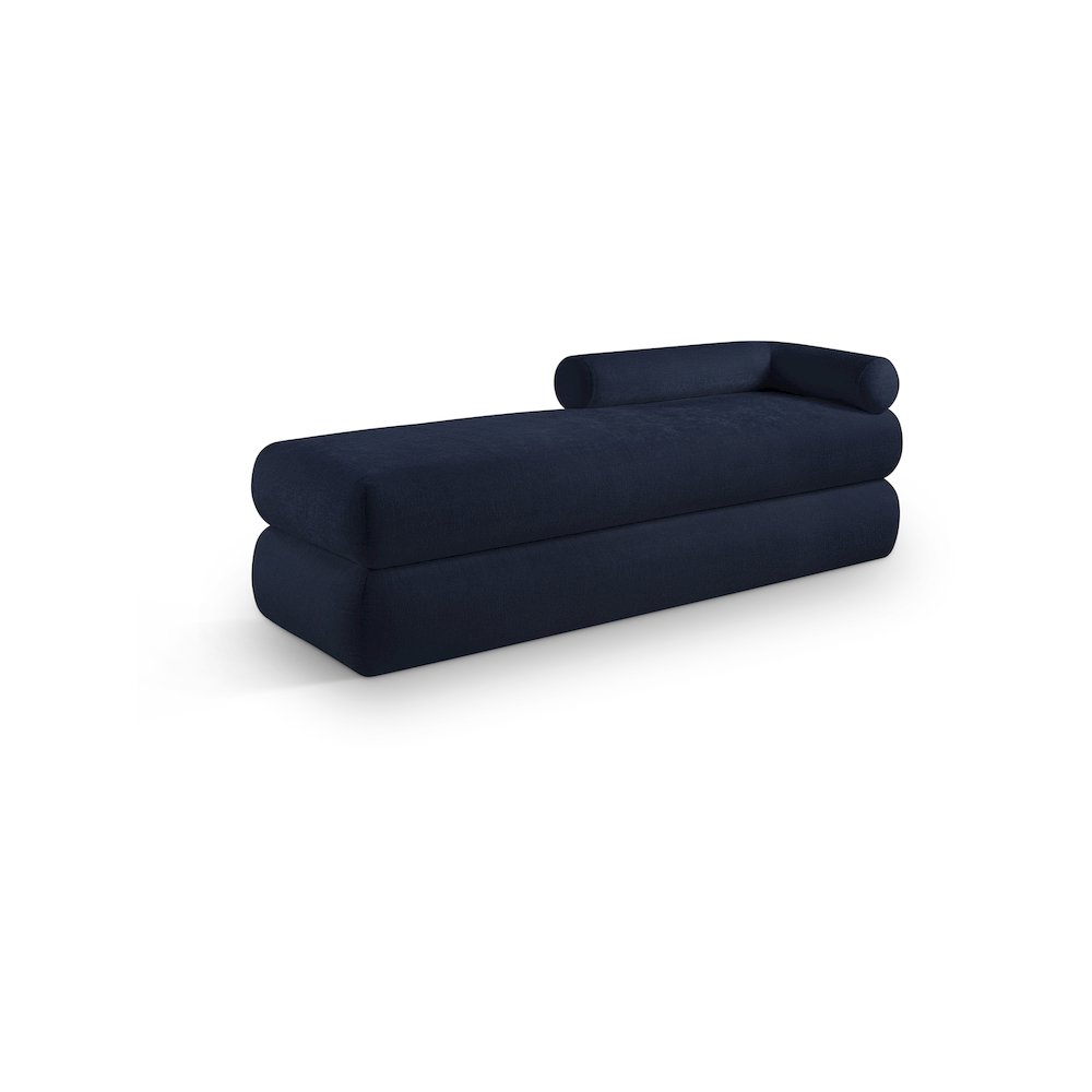 Kennedy Navy Chenille Fabric Bench. Picture 1