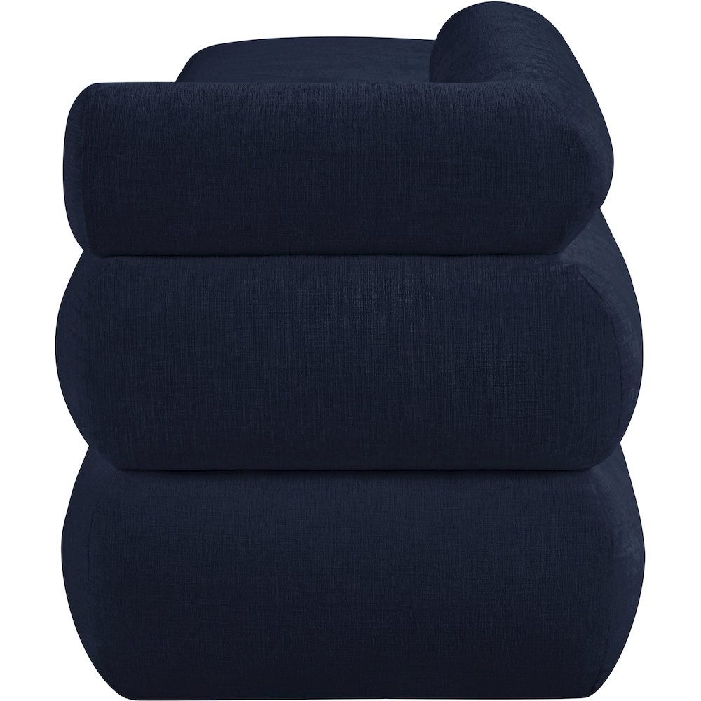 Kennedy Navy Chenille Fabric Bench. Picture 4