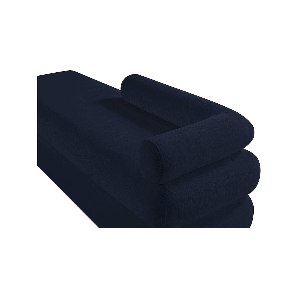 Kennedy Navy Chenille Fabric Bench. Picture 9