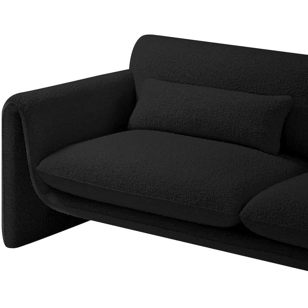 Stylus Black Boucle Fabric Loveseat. Picture 11
