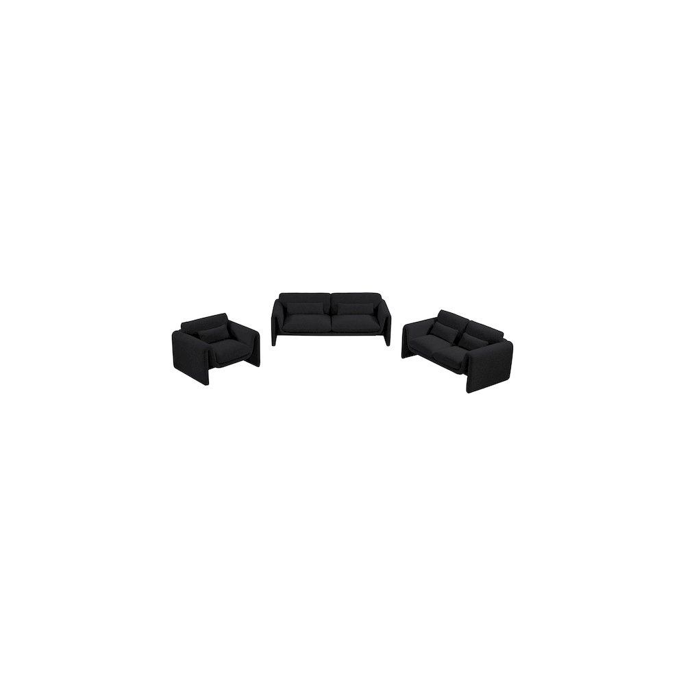 Stylus Black Boucle Fabric Loveseat. Picture 14
