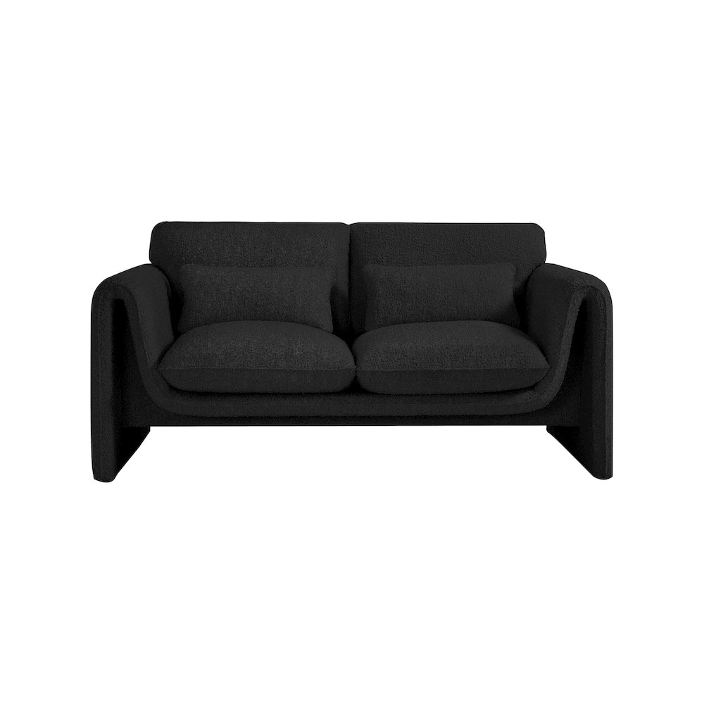 Stylus Black Boucle Fabric Loveseat. Picture 4