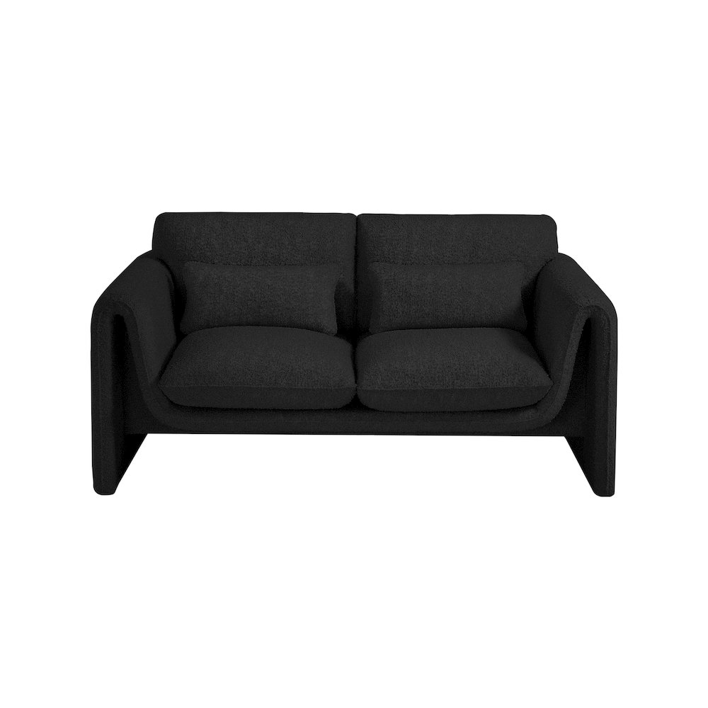 Stylus Black Boucle Fabric Loveseat. Picture 5