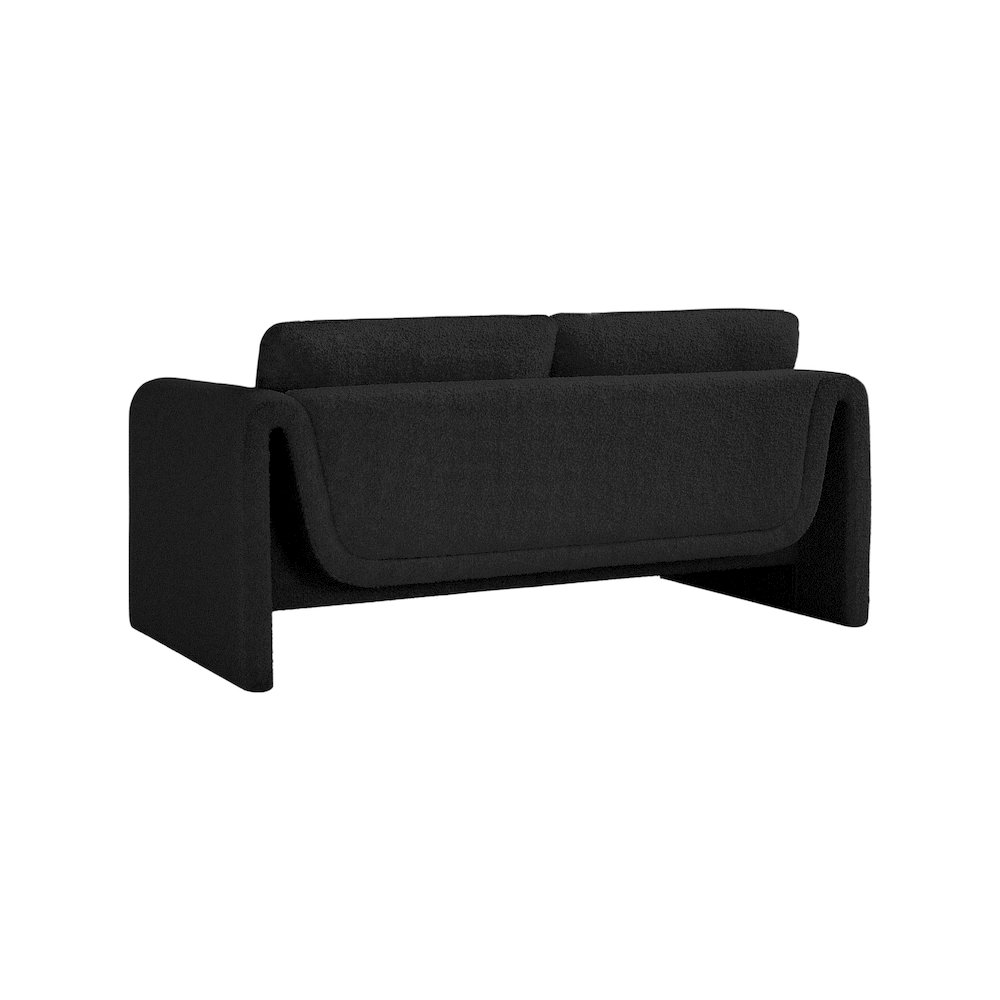 Stylus Black Boucle Fabric Loveseat. Picture 6