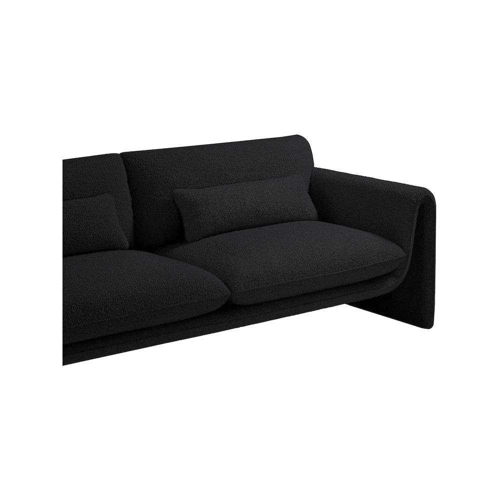 Stylus Black Boucle Fabric Loveseat. Picture 8