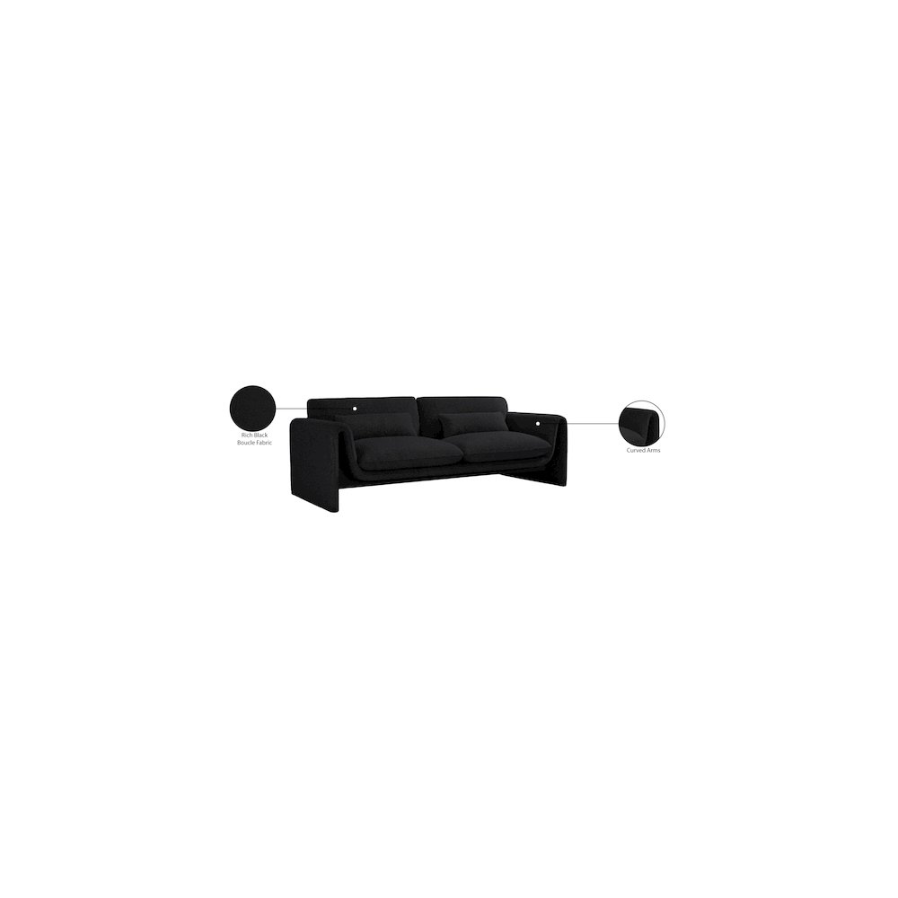 Stylus Black Boucle Fabric Sofa. Picture 18