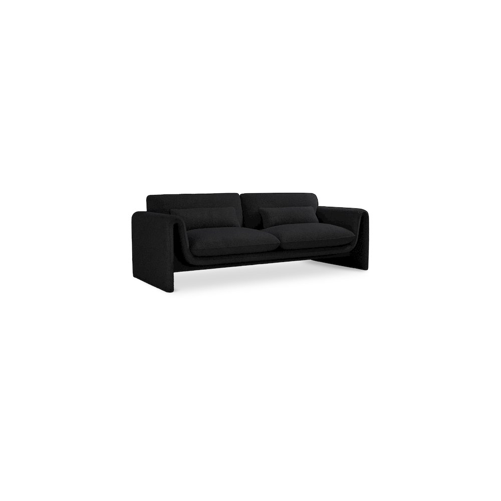 Stylus Black Boucle Fabric Sofa. Picture 1
