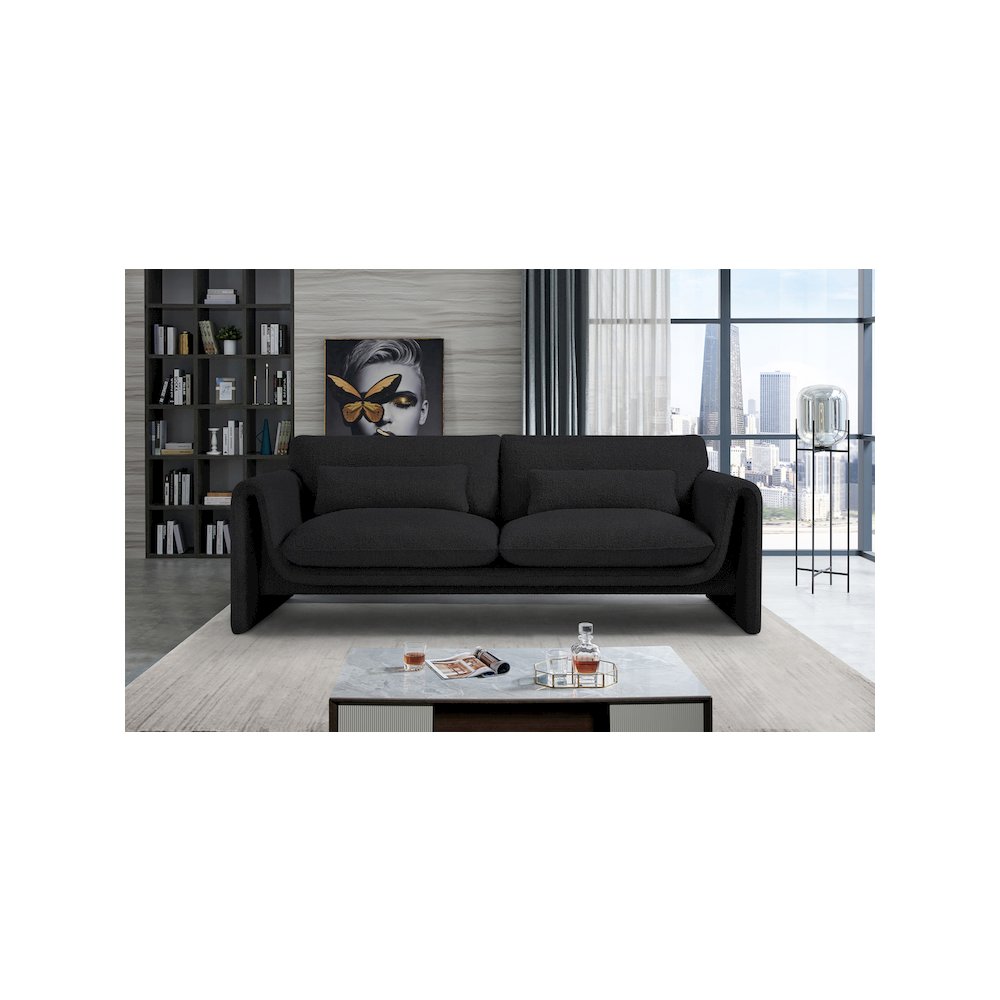 Stylus Black Boucle Fabric Sofa. Picture 2