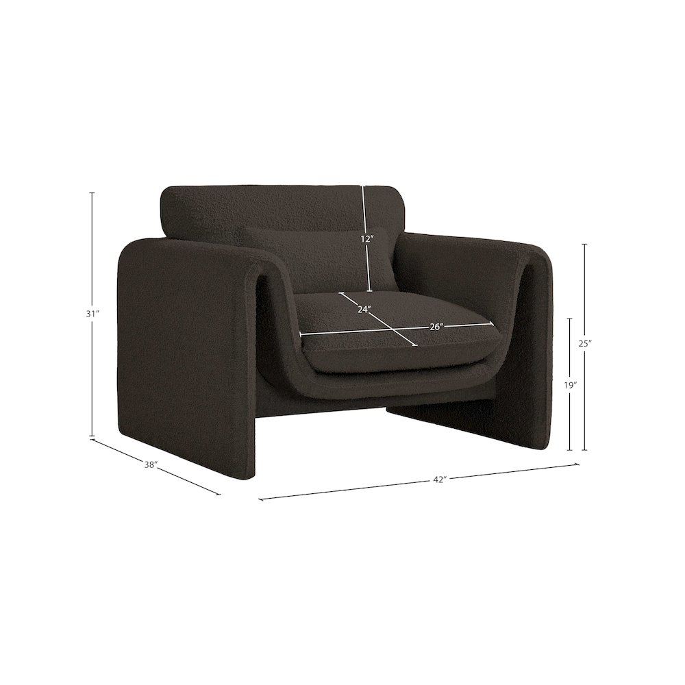Stylus Brown Boucle Fabric Chair. Picture 17