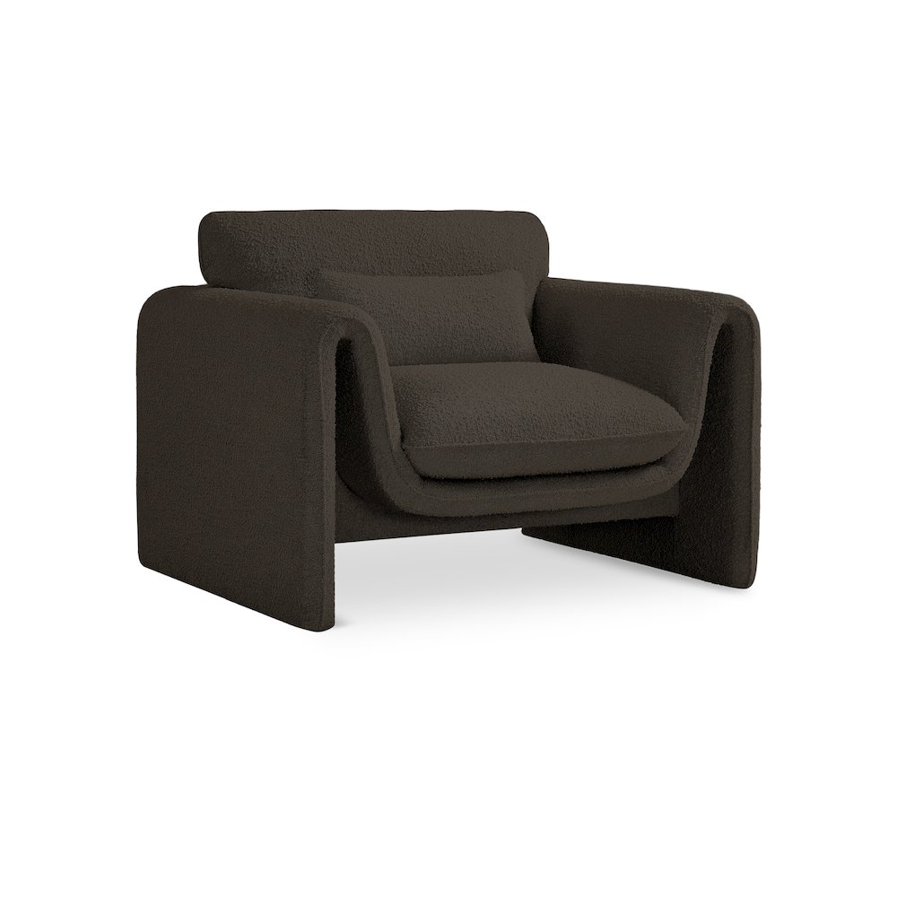 Stylus Brown Boucle Fabric Chair. Picture 1