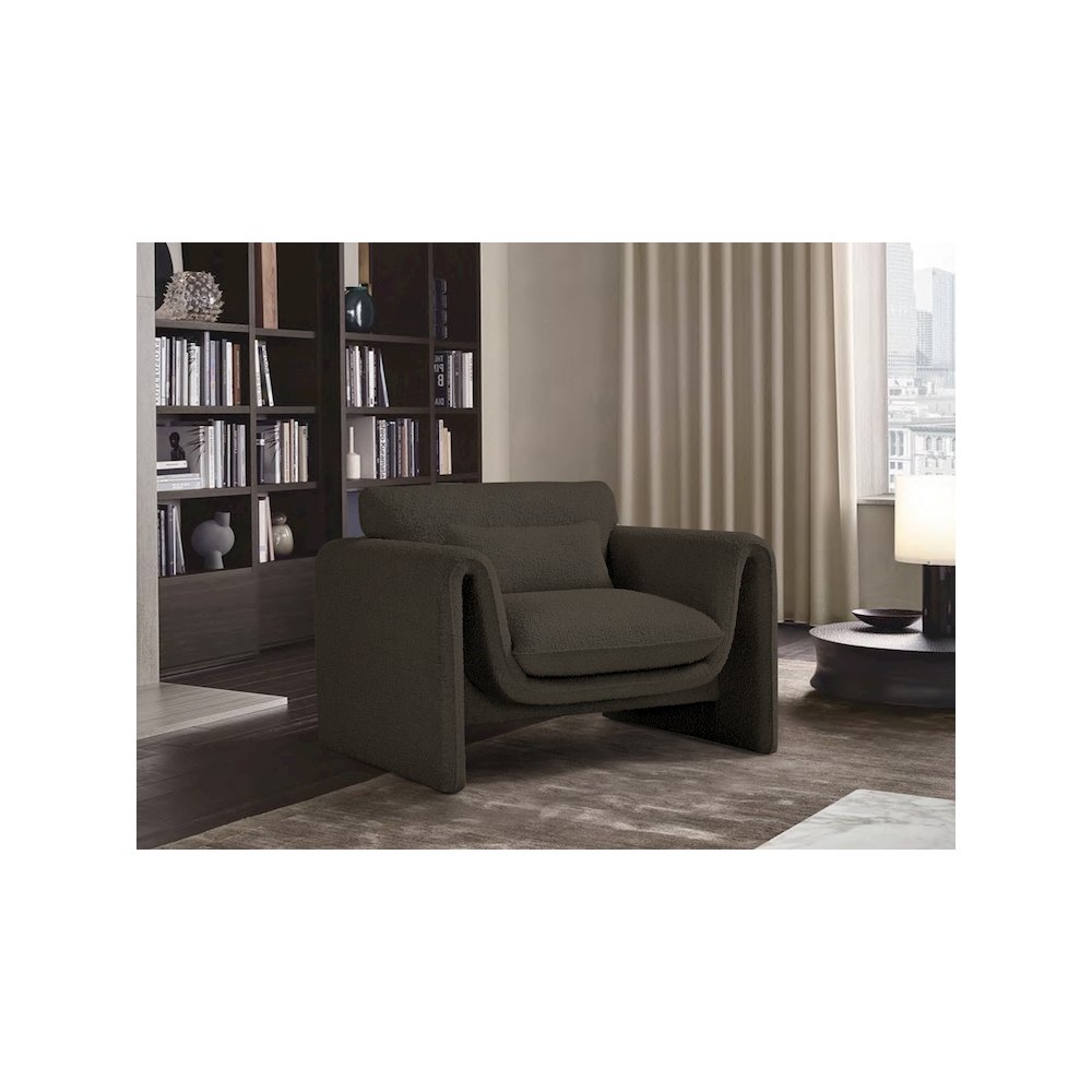 Stylus Brown Boucle Fabric Chair. Picture 2