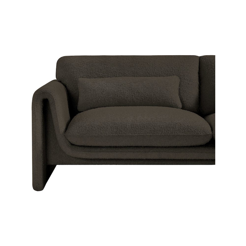 Stylus Brown Boucle Fabric Loveseat. Picture 10