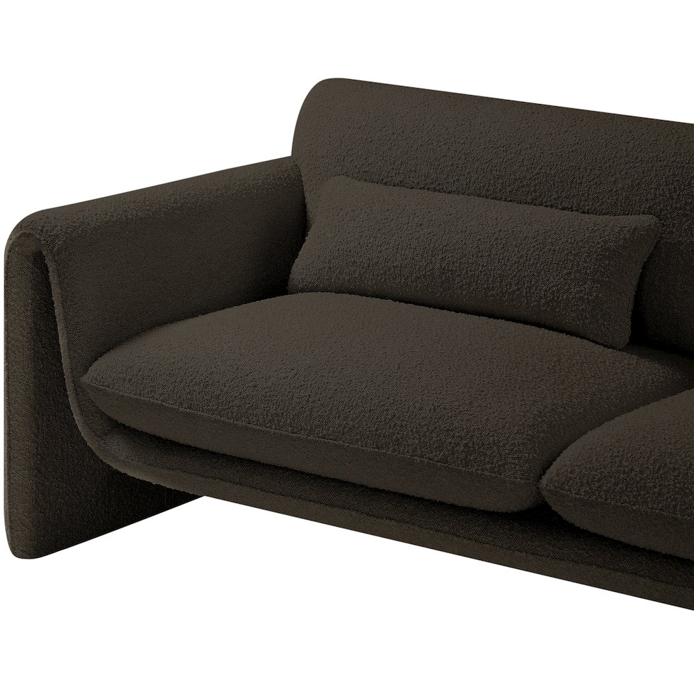 Stylus Brown Boucle Fabric Loveseat. Picture 11