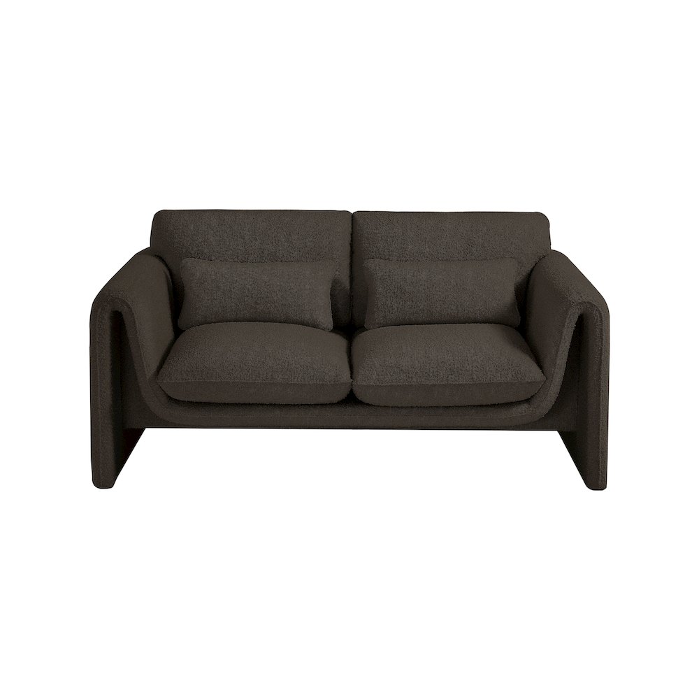 Stylus Brown Boucle Fabric Loveseat. Picture 5