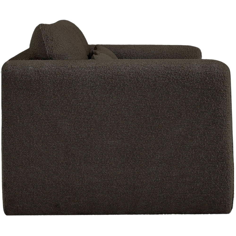 Stylus Brown Boucle Fabric Loveseat. Picture 7