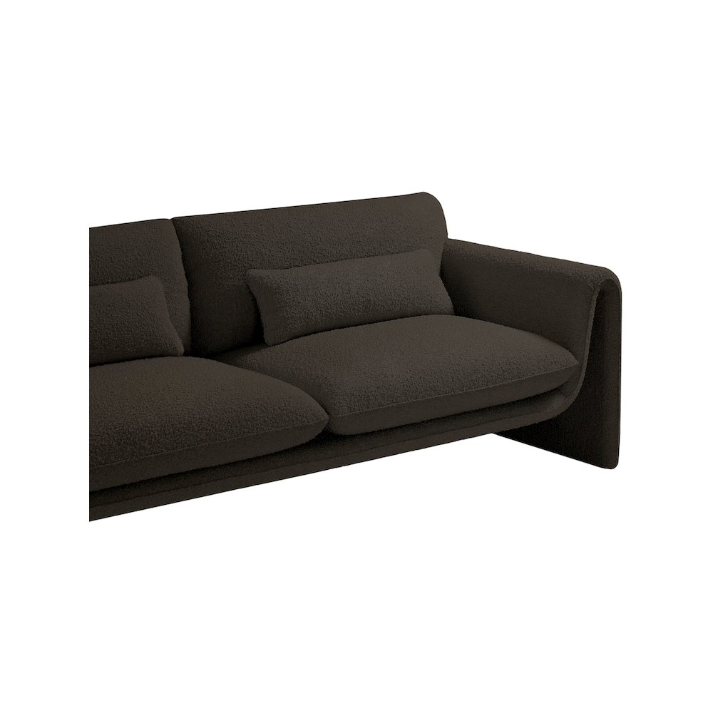 Stylus Brown Boucle Fabric Loveseat. Picture 8