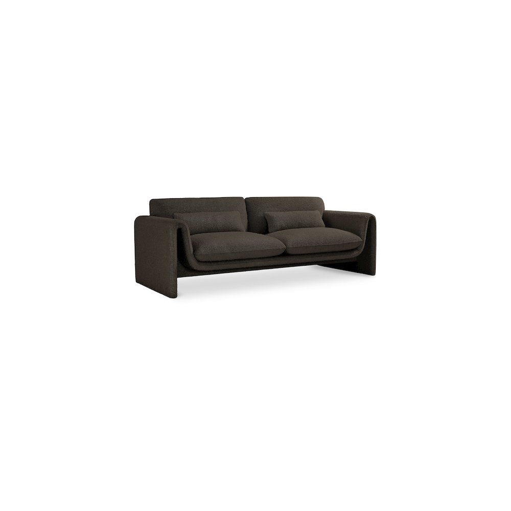 Stylus Brown Boucle Fabric Sofa. Picture 1