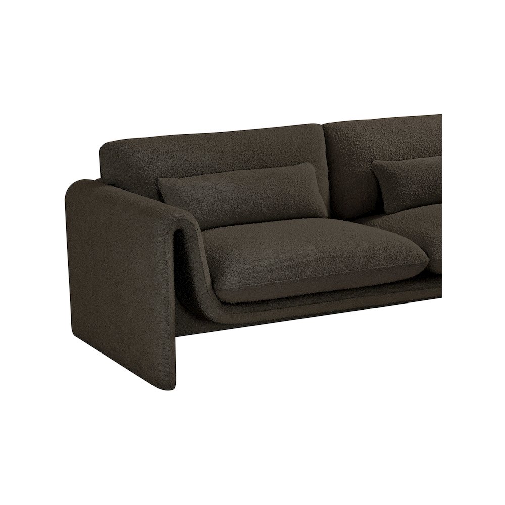 Stylus Brown Boucle Fabric Sofa. Picture 12