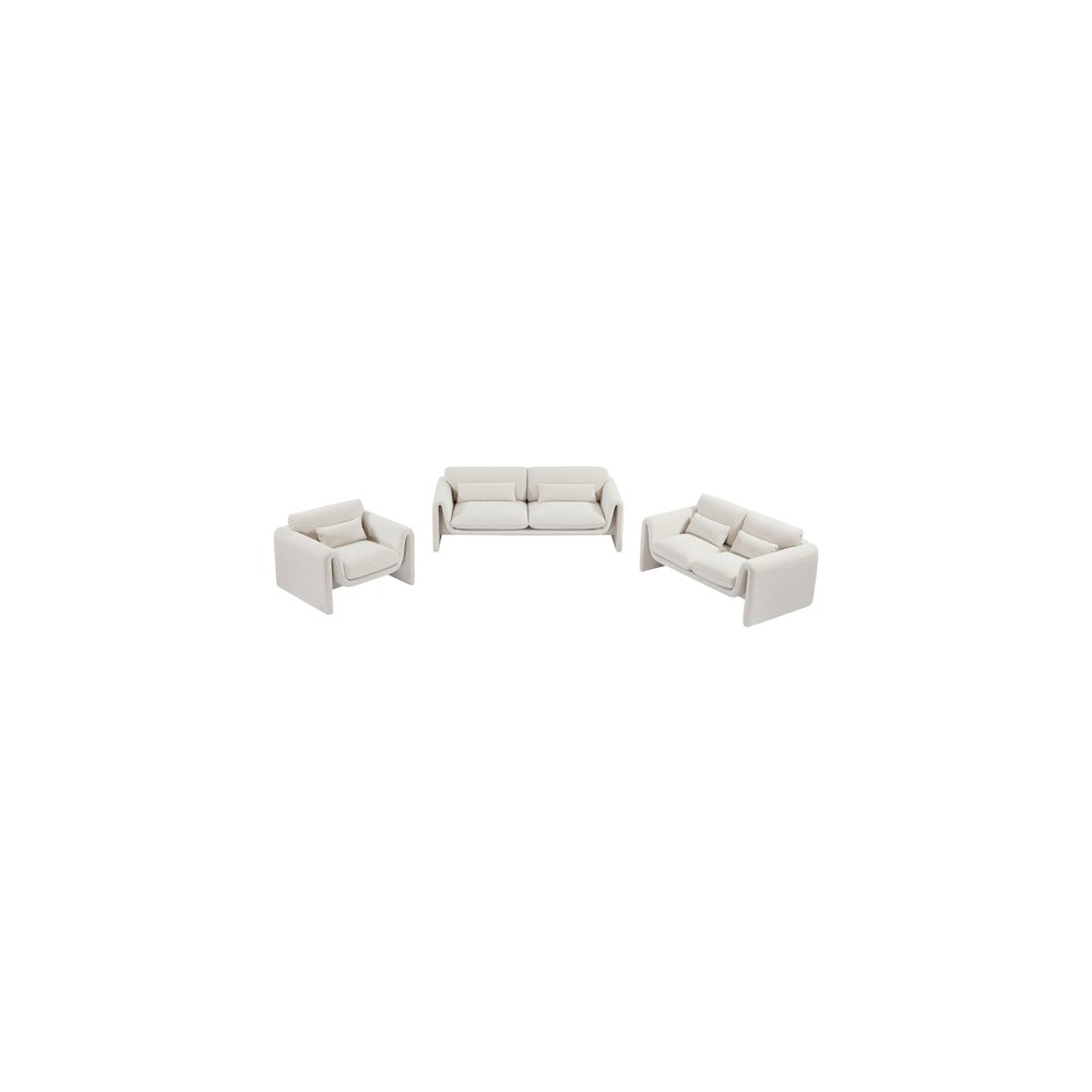 Stylus Cream Boucle Fabric Loveseat. Picture 14