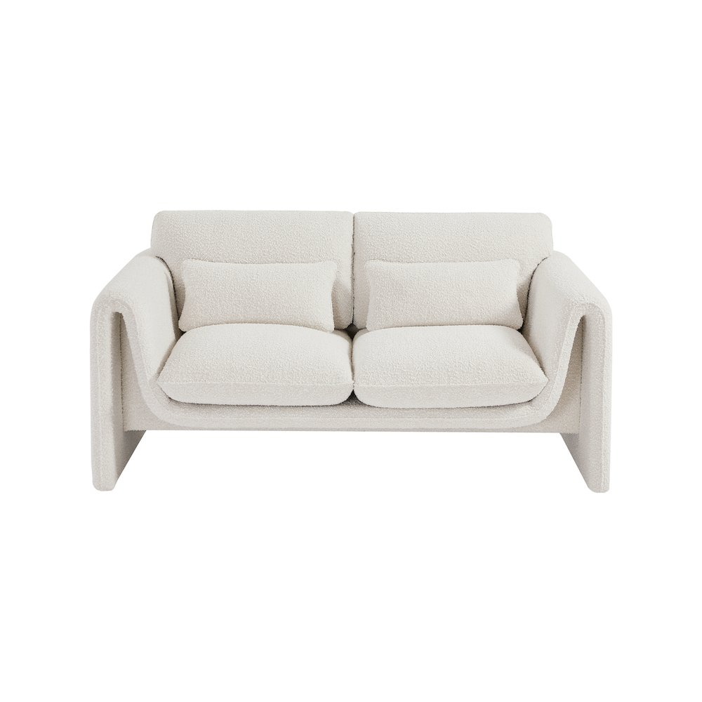 Stylus Cream Boucle Fabric Loveseat. Picture 5