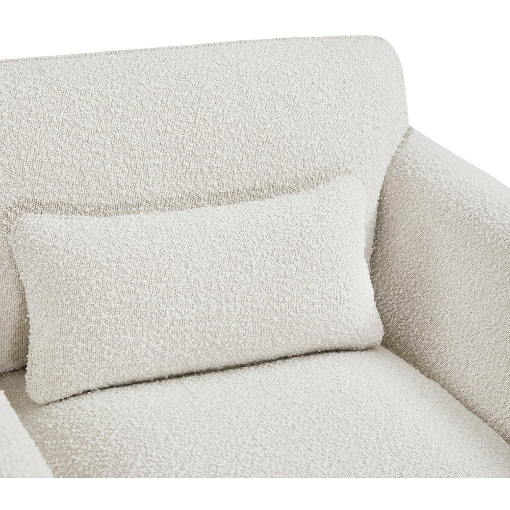 Stylus Cream Boucle Fabric Loveseat. Picture 9