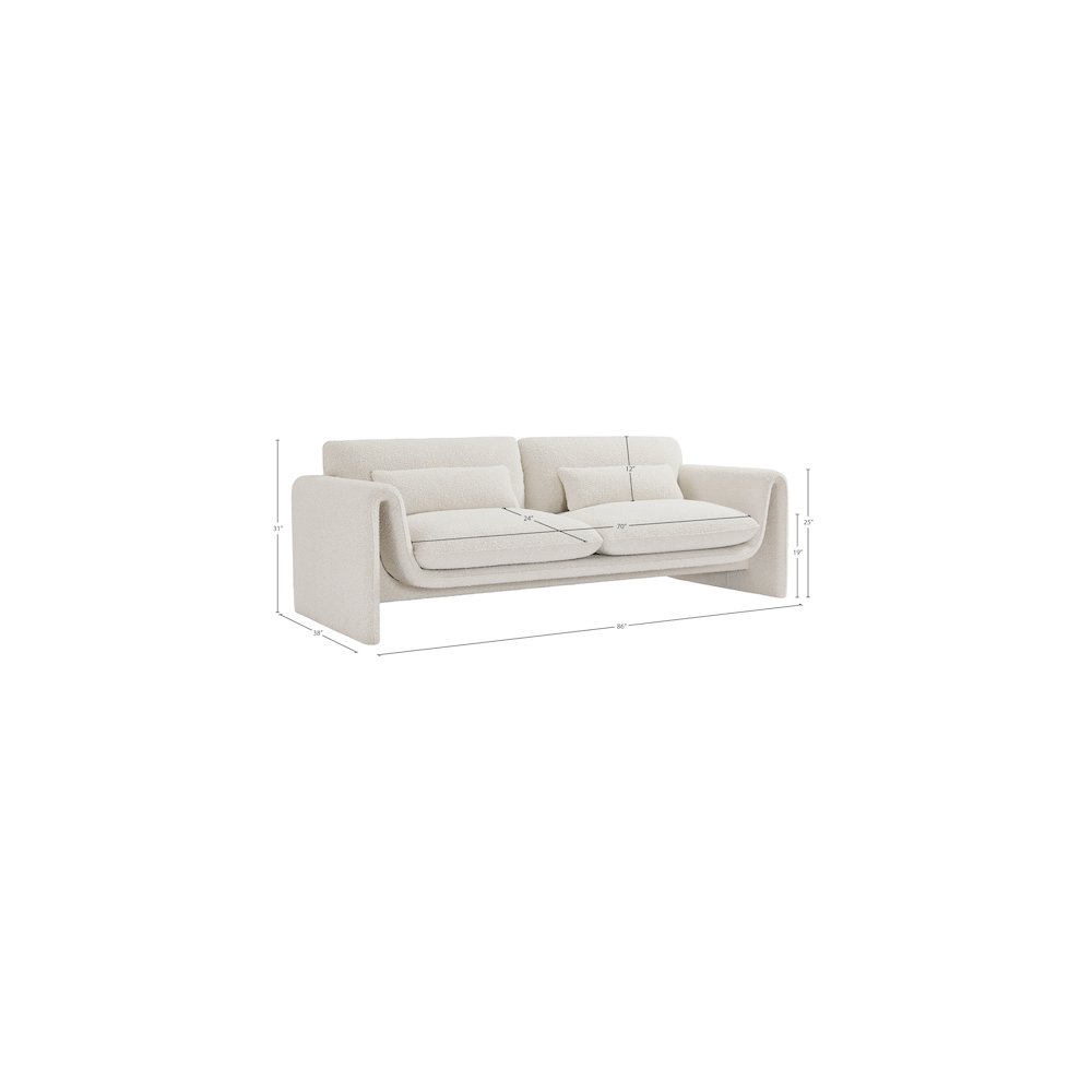 Stylus Cream Boucle Fabric Sofa. Picture 17