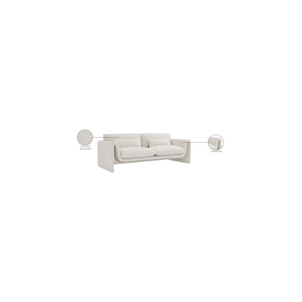 Stylus Cream Boucle Fabric Sofa. Picture 18