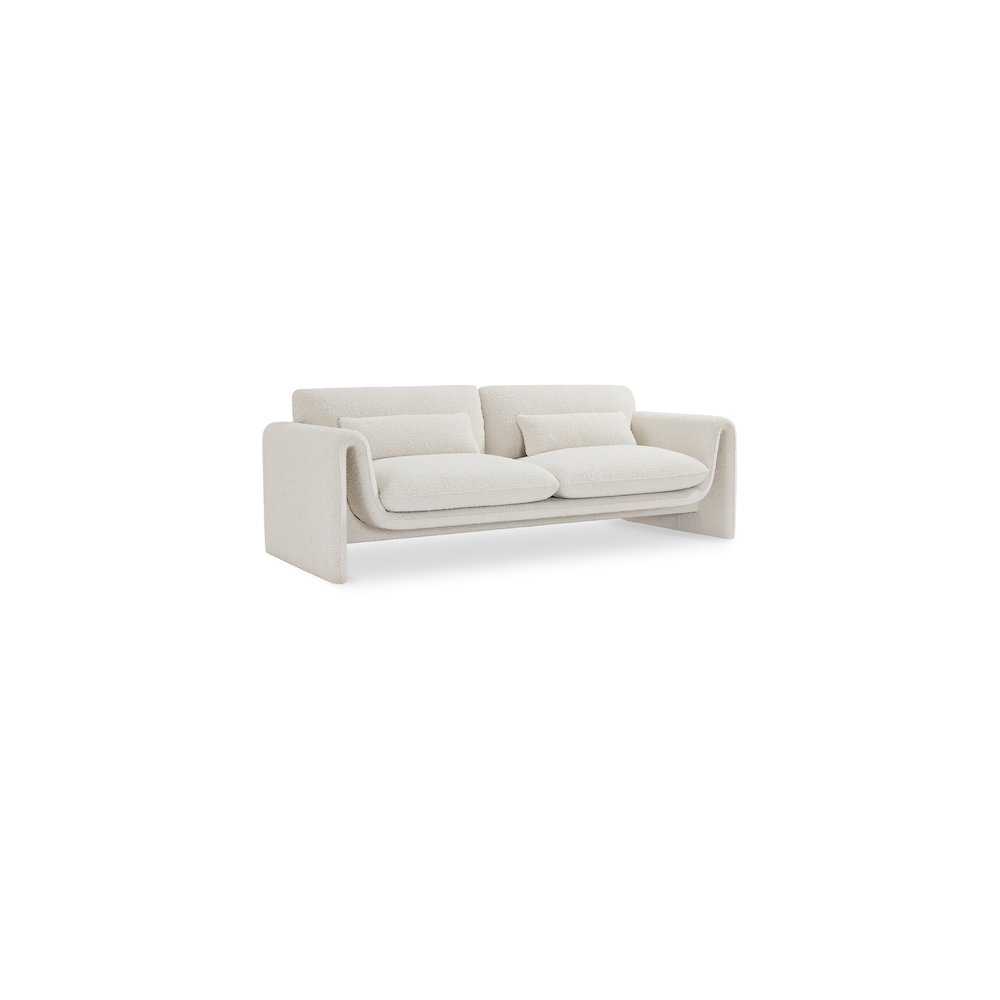 Stylus Cream Boucle Fabric Sofa. Picture 1