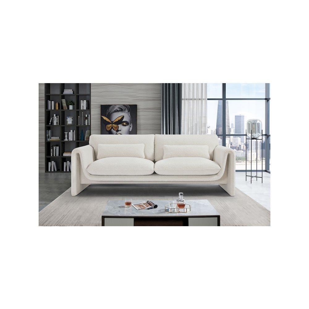 Stylus Cream Boucle Fabric Sofa. Picture 2