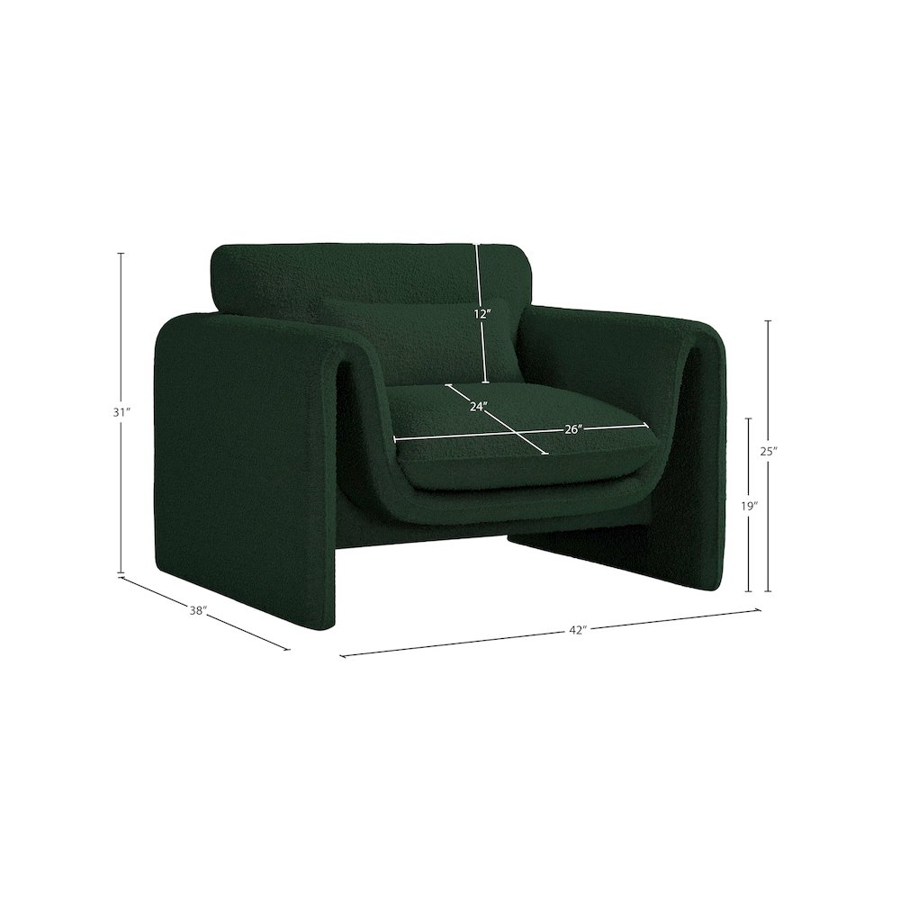 Stylus Green Boucle Fabric Chair. Picture 17