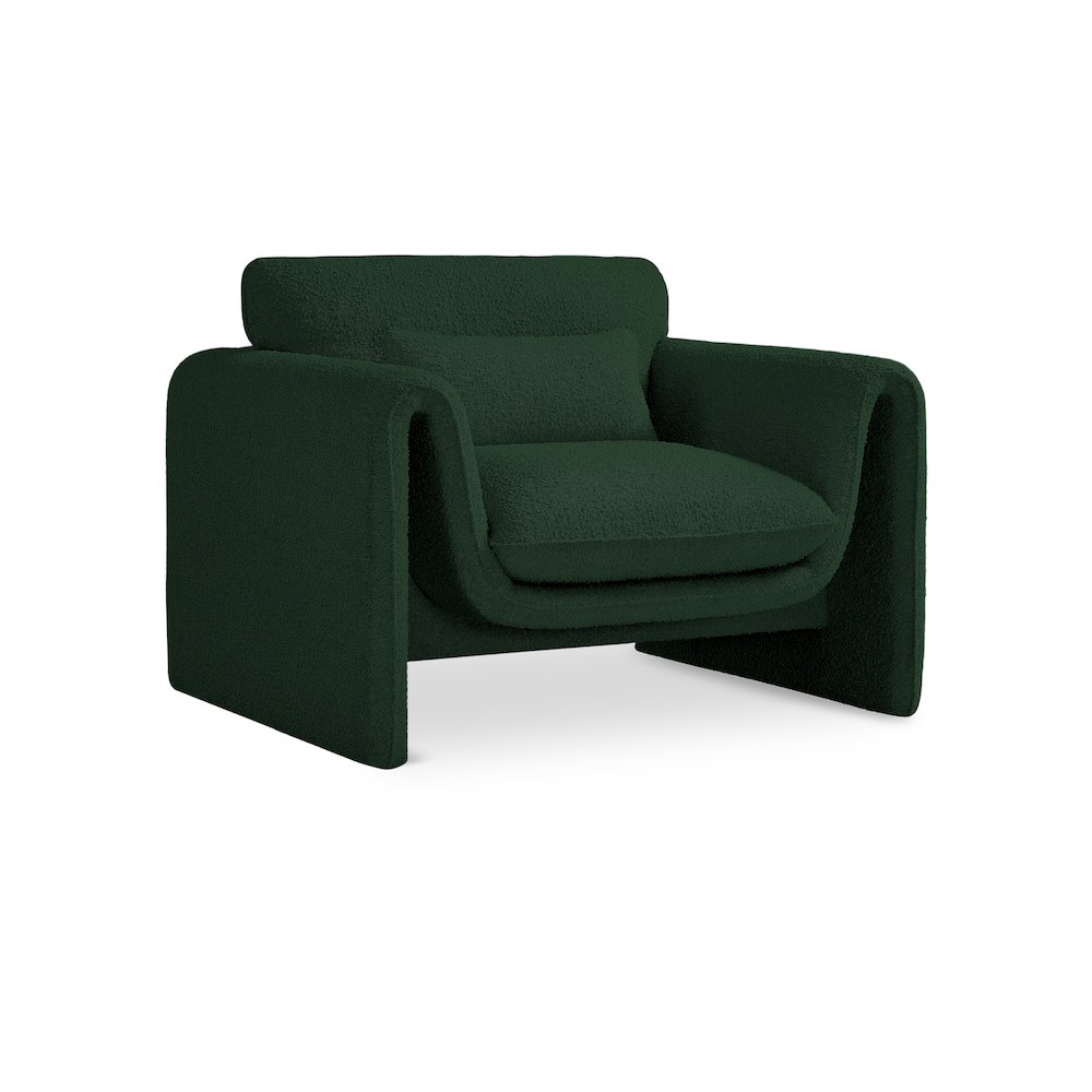 Stylus Green Boucle Fabric Chair. Picture 1