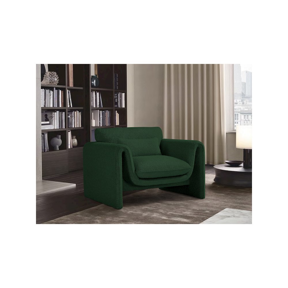 Stylus Green Boucle Fabric Chair. Picture 2