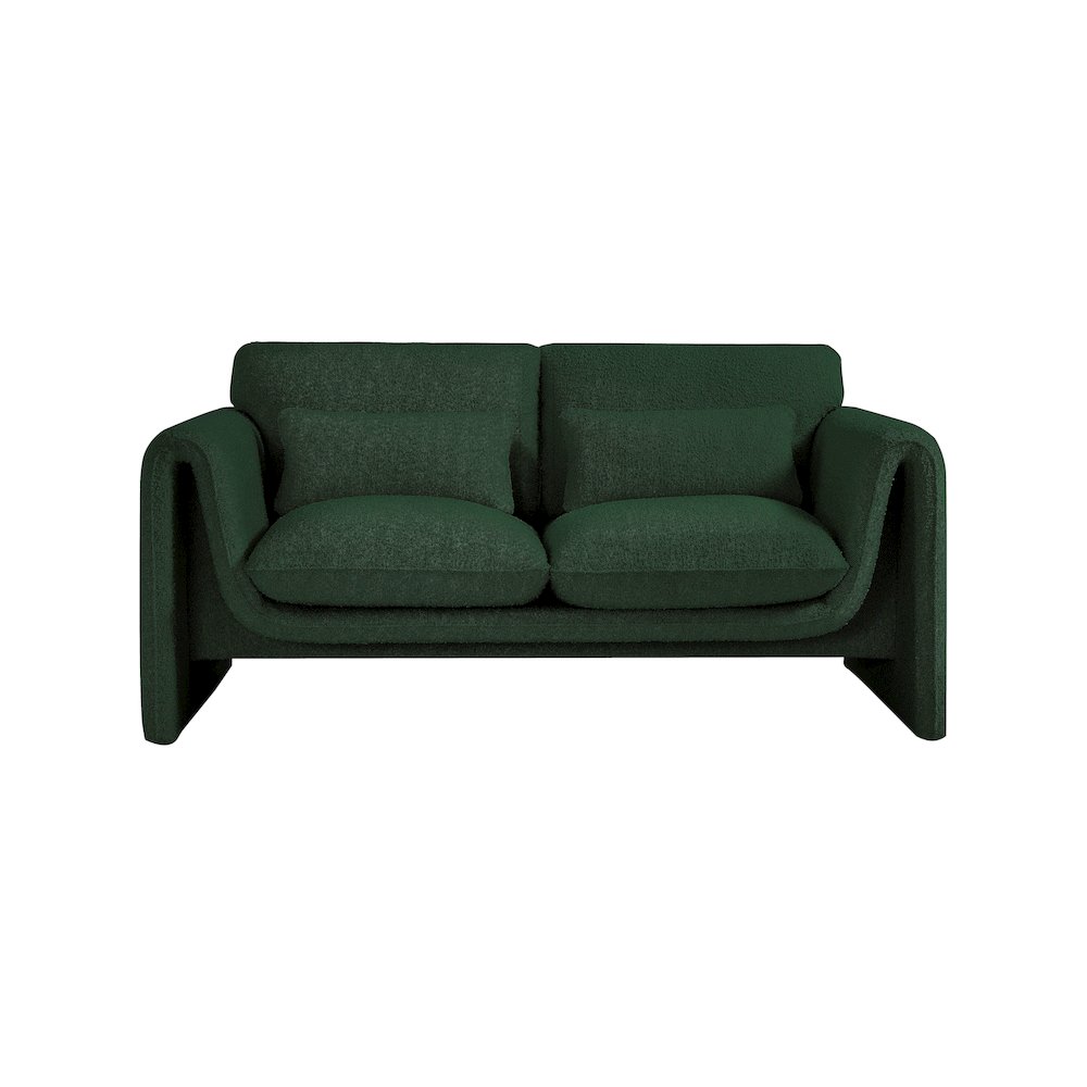 Stylus Green Boucle Fabric Loveseat. Picture 4