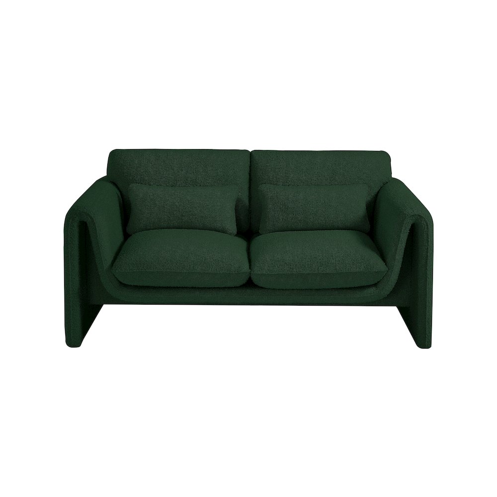 Stylus Green Boucle Fabric Loveseat. Picture 5
