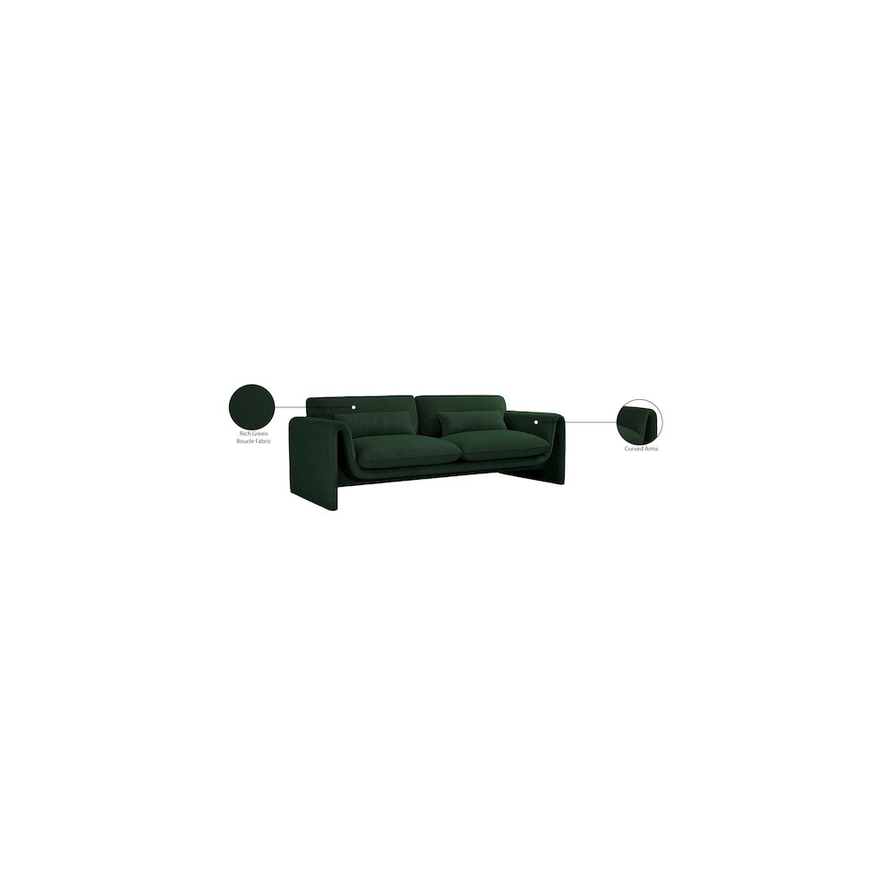 Stylus Green Boucle Fabric Sofa. Picture 18