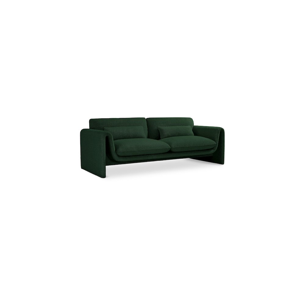 Stylus Green Boucle Fabric Sofa. Picture 1