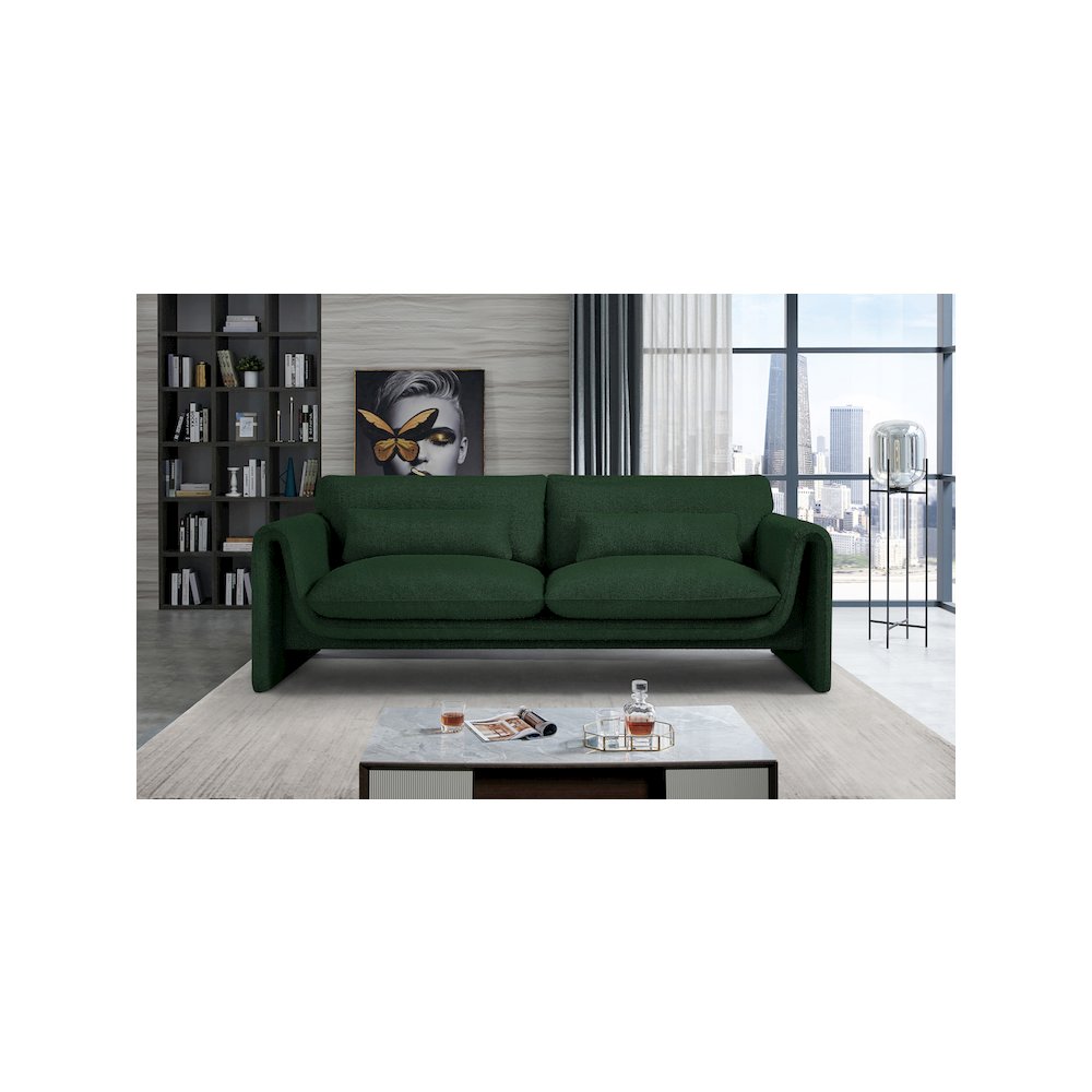 Stylus Green Boucle Fabric Sofa. Picture 2