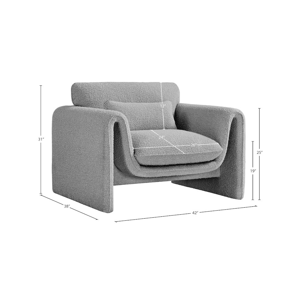 Stylus Grey Boucle Fabric Chair. Picture 17