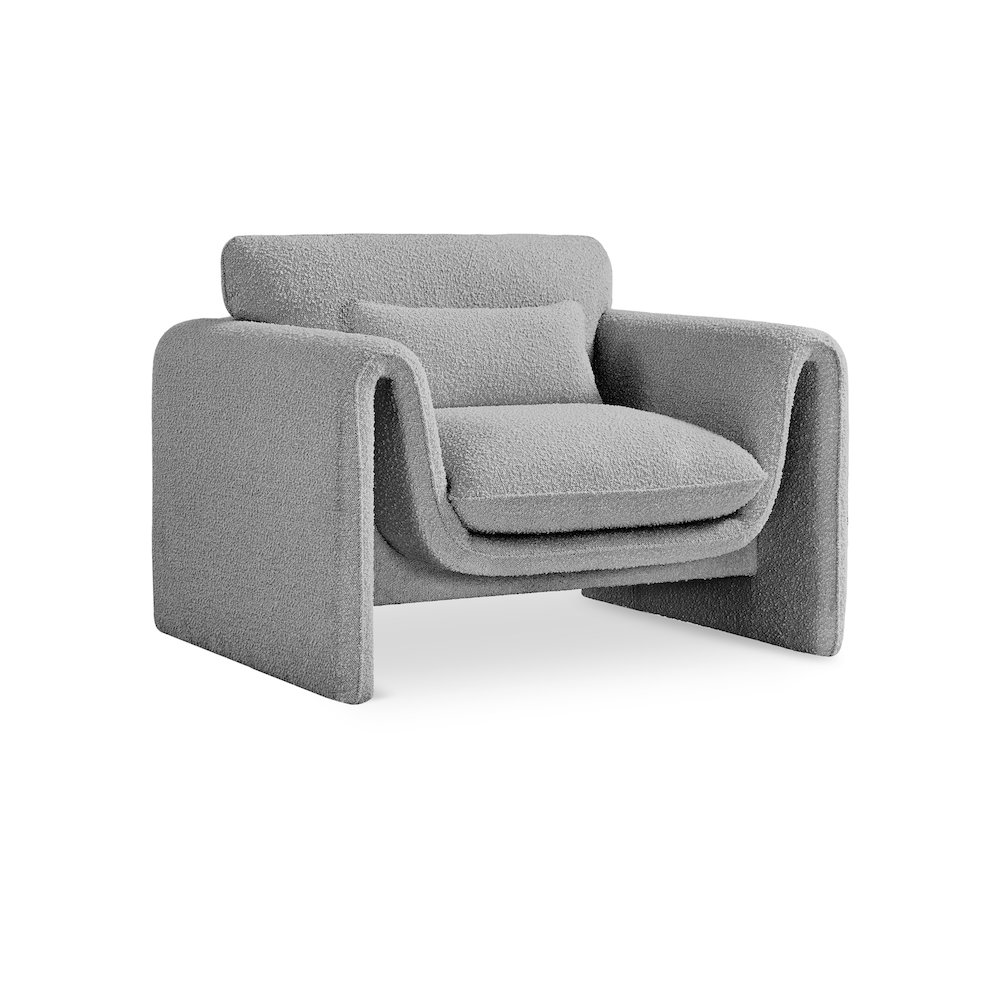 Stylus Grey Boucle Fabric Chair. Picture 1
