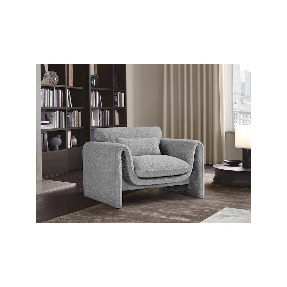 Stylus Grey Boucle Fabric Chair. Picture 2