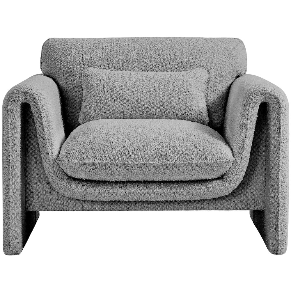 Stylus Grey Boucle Fabric Chair. Picture 4
