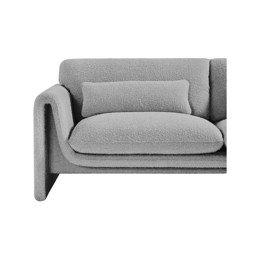 Stylus Grey Boucle Fabric Loveseat. Picture 10