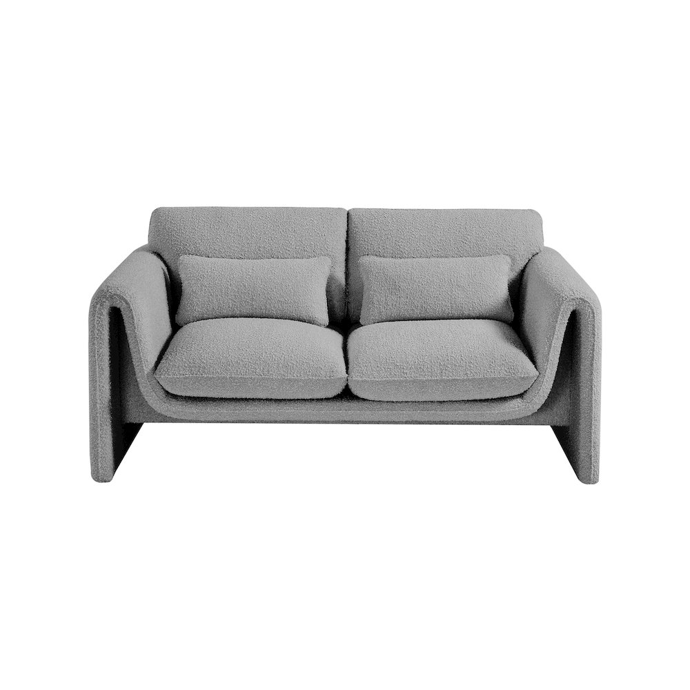 Stylus Grey Boucle Fabric Loveseat. Picture 5