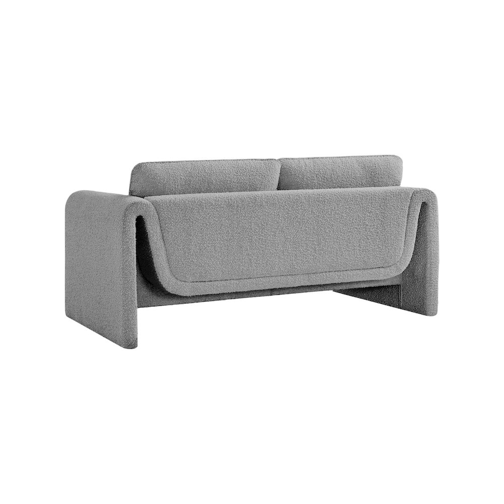 Stylus Grey Boucle Fabric Loveseat. Picture 6